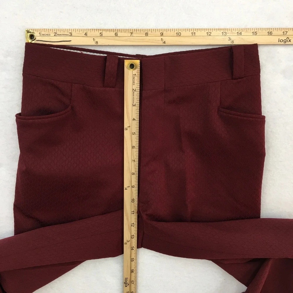 Spyder Mark Mens Vintage Burgundy Textured Flare Leg Disco Dress Pants Size 30